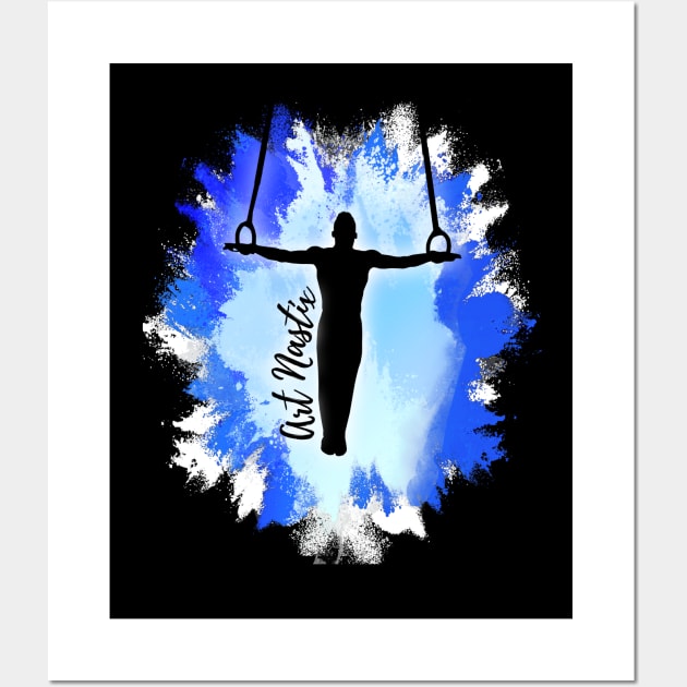 Male Gymnast Silhouette Art - Still Rings Wall Art by Art Nastix Designs